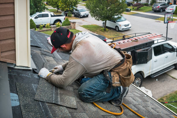 Professional Emergency Roof Repair technician working in Saltsburg, PA